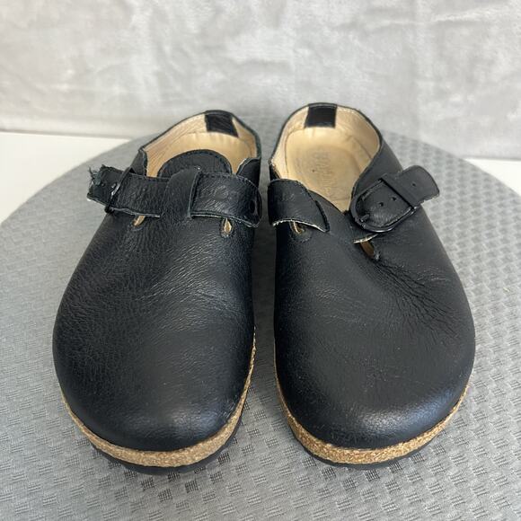 Haflinger Clogs Womens 37 US 6 Black Leather Slip On Comfort Mules Shoes Casual - Picture 5 of 14